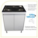 Ver imagem 2 de Balcão de Lavanderia 100% Mdf com Tanque Inox 48lt