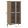 Cristaleira 190cm 2 Portas - Madeira Maciça Linha Barcelona  - 4