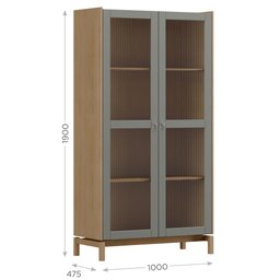 Cristaleira 190cm 2 Portas 100% Madeira Maciça Barcelona - 4
