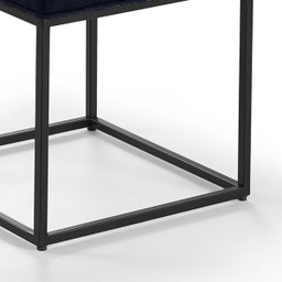 Puff Croata Quadrado em Linho para Sala - Blue Jeans - 2