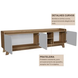 Rack para Tv até 75 Polegadas 100% Mdf 200x 61x 38,5 John - 4