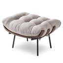 Ver imagem 1 de Puff Costela Assento Madeira Freijó Almofada de Amarrar Cinza Claro Pés Preto - 68500