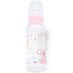 Mamadeira Zoo Rosa Lolly Kinddy Bico Silicone Redondo 250ml - 1