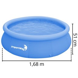 Piscina com Borda Inflável Redonda 1000 Litros 1.68m x 51cm Azul Importway Iwpbi1000 - 2