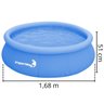 Piscina com Borda Inflável Redonda 1000 Litros 1.68m x 51cm Azul Importway Iwpbi1000 - 2