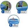 Piscina com Borda Inflável Redonda 1000 Litros 1.68m x 51cm Azul Importway Iwpbi1000 - 5