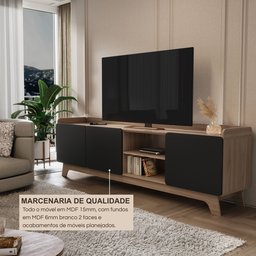 Rack para Tv até 75 Polegadas 100% Mdf 200x 61x 38,5 John - 8