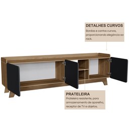 Rack para Tv até 75 Polegadas 100% Mdf 200x 61x 38,5 John - 4