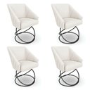 Ver imagem 1 de Kit 4 Poltronas Luxo Alana Bouclê Base Luxo Preto - Pallazio Cor:Bege