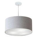 Ver imagem 1 de Lustre Pendente Cilíndrico Vivare Md-4219 Cúpula em Tecido 55x25cm - Bivolt - Rustico Cinza - Bivolt
