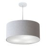 Lustre Pendente Cilíndrico Vivare Md-4219 Cúpula em Tecido 55x25cm - Bivolt - Rustico Cinza - Bivolt - 1