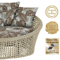 Chaise Hungria Alumínio Pintura Marrom Corda Náutica E6 Trama Original - 3