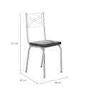 Ver imagem 4 de Conjunto Mesa de Jantar Tubular com 4 Cadeiras Malva Tampo Vidro Quadrado 75cm Branco 119 Assento Pl