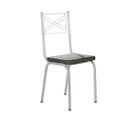 Ver imagem 2 de Conjunto Mesa de Jantar Tubular com 4 Cadeiras Malva Tampo Vidro Quadrado 75cm Branco 119 Assento Pl