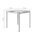 Ver imagem 3 de Conjunto Mesa de Jantar Tubular com 4 Cadeiras Malva Tampo Vidro Quadrado 75cm Branco 119 Assento Pl
