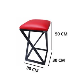 Banco Bistrô Baixa Cozinha Varanda Churrasco Banqueta:vermelho - 2