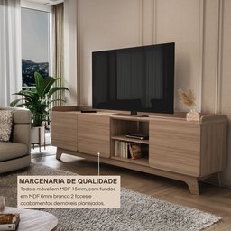 Rack para Tv até 75 Polegadas 100% Mdf 200x 61x 38,5 John - 8