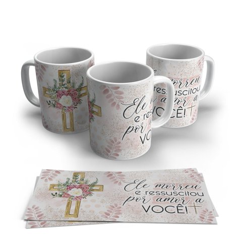 Caneca de Porcelana Pascoa Modelo 53