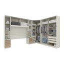 Ver imagem 2 de Quarto Modulado Casal Completo 10 Portas 6 Gavetas Seletto Marrom/Areia/Jequitibá