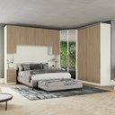 Ver imagem 1 de Quarto Modulado Casal Completo 10 Portas 6 Gavetas Seletto Marrom/Areia/Jequitibá