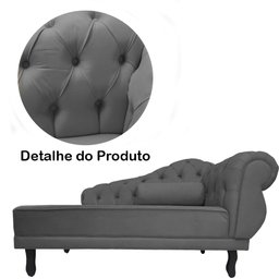 Recamier Namoradeira Divã Lado Direito Larissa Suede Cinza - Ds Estofados - 5