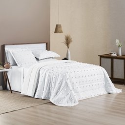 Cobre Leito King Balle Micropercal 300fios 3pç Branco Lilly Home Enxovais - 5