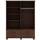 Ver imagem 7 de Guarda Roupa Solteiro Zahav F06 4 Portas de Bater 4 Gavetas Madeira Maciça Café Lyam Decor
