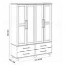 Ver mais imagens de Guarda Roupa Solteiro Zahav F06 4 Portas de Bater 4 Gavetas Madeira Maciça Café Lyam Decor
