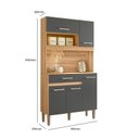 Ver imagem 6 de Armário de Cozinha 5 Portas 1 Gaveta Magazin Cinza/Freijó/Chumbo