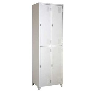 Armário Roupeiro de Aço Vestiário Academia 4 Portas Locker Cinza