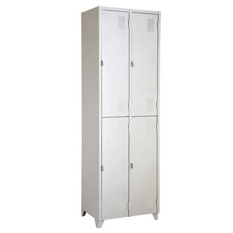 Armário Roupeiro de Aço Vestiário Academia 4 Portas Locker Cinza