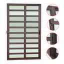Ver imagem 3 de Porta Correr c/Trav.2F.Móv.210x200 Elite c/Fechad.Tet.V.Lis.Marrom Corten Brimak