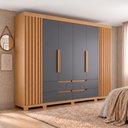 Ver mais imagens de Guarda-Roupa Casal 6 Portas 4 Gavetas Doble Freijó Titanium