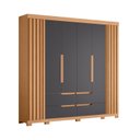 Ver imagem 3 de Guarda-Roupa Casal 6 Portas 4 Gavetas Doble Freijó Titanium