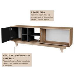 Rack para Tv até 65 Polegadas 100% Mdf 160x55x40cm Lars - 8
