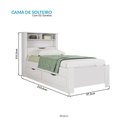 Ver imagem 2 de Cama Solteiro Tomada e Nichos na Cabeceira Invicta com Colchão 2 Gavetas Branco Santos Andirá Gazin