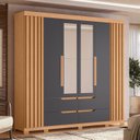 Ver imagem 1 de Guarda-roupa 6 Portas e 4 Gavetas com Espelhos Doble Casal