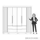 Ver imagem 7 de Guarda-Roupa 6 Portas e 4 Gavetas com Espelhos Doble Casal Marrom/Freijó/Titanium