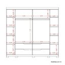 Ver imagem 5 de Guarda-Roupa 6 Portas e 4 Gavetas com Espelhos Doble Casal Marrom/Freijó/Titanium