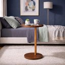 Ver imagem 4 de Mesa de Apoio Lateral Redonda Monopé para Sofá e Cama Castanho