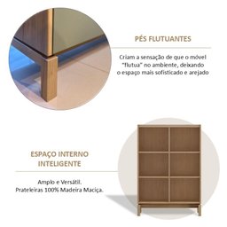 Cristaleira 2 Portas 115cm 100% Madeira Maciça Barcelona - 10