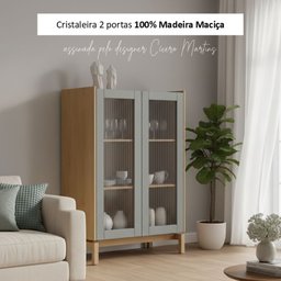 Cristaleira 2 Portas 115cm 100% Madeira Maciça Barcelona - 8