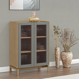 Cristaleira 2 Portas 115cm 100% Madeira Maciça Barcelona - 2