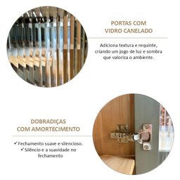 Cristaleira 2 Portas 115cm 100% Madeira Maciça Barcelona - 9