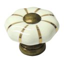 Ver imagem 1 de Puxador Cerâmica IL 7022 - Branco/Dourado - 31MM