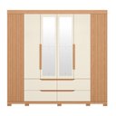 Ver imagem 2 de Guarda-roupa 6 Portas e 4 Gavetas com Espelhos Doble Casal