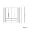 Guarda-roupa 6 Portas e 4 Gavetas com Espelhos Doble Casal - 6