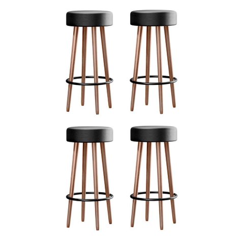 Kit 4 Banquetas Berlin 70cm Couríssimo Preto - Salaone