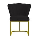 Ver imagem 5 de Cadeira Jantar Flor Mesa Cozinha Reforçada Base Metal Dourada Preto