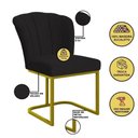 Ver imagem 2 de Cadeira Jantar Flor Mesa Cozinha Reforçada Base Metal Dourada Preto